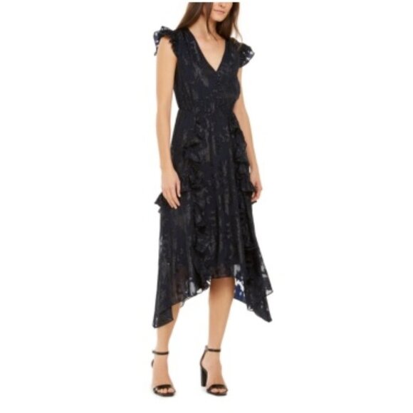 Inc Ruffled Button-Front Midi Dress - Picture 3 of 9